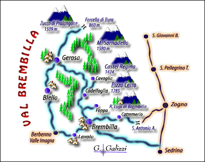 Cartina della Val Brembilla