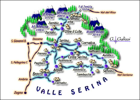 Cartina della Val Serina