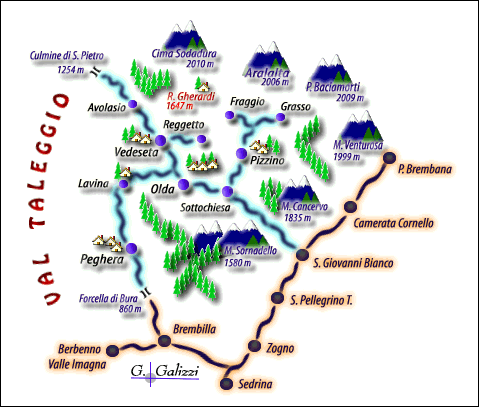 Cartina della Val Taleggio